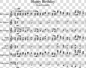 Happy Birthday Sheet Music For Trumpet  French Horn    Happy Birthday Drum Notes  HD Png Download