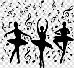 Adesivo De Parede Bailarina Com Notas Musicais  HD Png Download