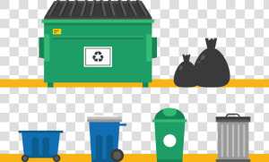 Waste Container Dumpster Recycling   Clipart Cartoon Dumpster  HD Png Download