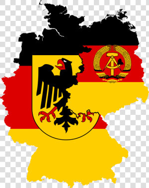 West Germany  amp  East Germany Flag Map   East Germany And West Germany Flag  HD Png Download