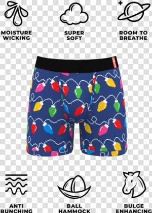 Men S Christmas Light Pouch Boxers Itemprop Image   Men Pouch Underwear  HD Png Download