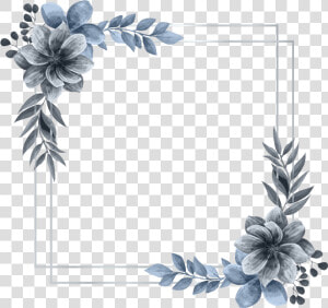  wreath  square  flower  floral  frame  silver  glitter   Silver Wedding Frame Png  Transparent Png