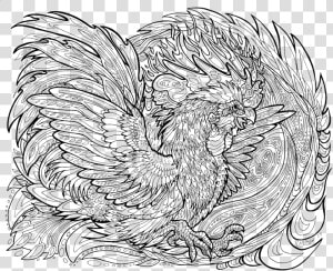 Colour Blast Lineart   Phoenix Lineart  HD Png Download