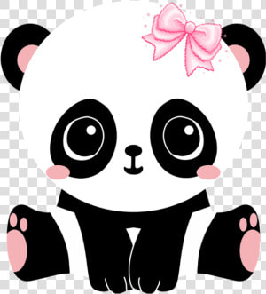  panda  baby  cute  animal  pink  blackandwhite   Panda Baby Cute Cartoon  HD Png Download