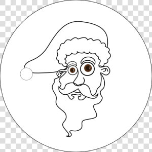 Santa Head Black White Line Art Tattoo Tatoo Xmas Christmas  HD Png Download