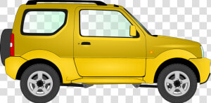 Automotive Exterior mini Sport Utility Vehicle compact   Yellow Car Clip Art  HD Png Download