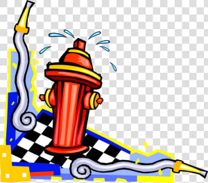 Vector Illustration Of Fire Hydrant Connects Firefighters   Illustration  HD Png Download