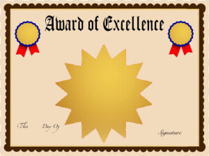 Clip Art Award Templates Free   Award Of Excellence Certificate Template Free  HD Png Download