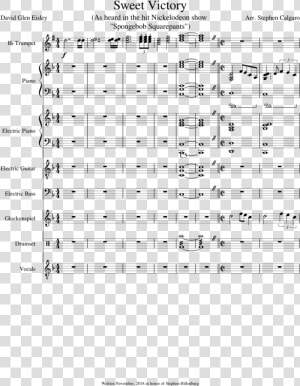 David Glen Eisley Sheet Music For Piano  Trumpet  Guitar    Sweet Victory Piano Sheet Music  HD Png Download