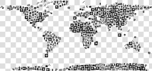 World Map Icon Png   World Map With Icons  Transparent Png