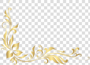 Download Golden Floral Decoration   Gold Floral Border Png  Transparent Png