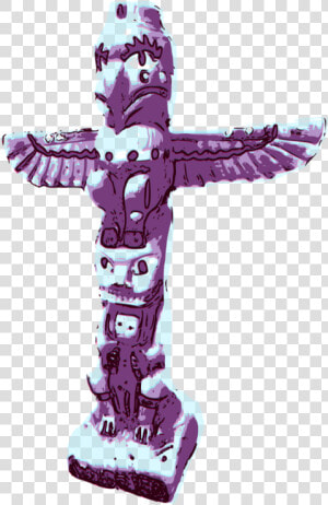 Purple symbol figurine   Totem  HD Png Download