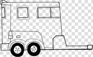 Horse Trailer Clip Arts   Draw A Horse Trailer  HD Png Download