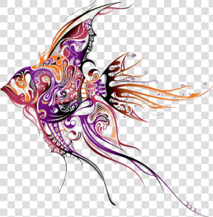 Clip Art Angel Fish Tattoo   Angel Fish Tattoos  HD Png Download