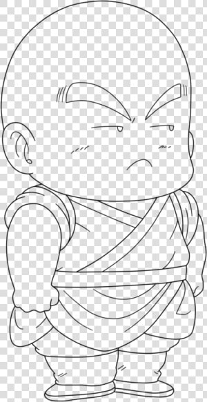 Krillin Line Art Drawing Dragon Ball   Dragon Ball Z Krillin Drawing  HD Png Download