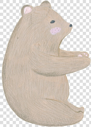 Cartoon Version Of Hand Painted Sitting Cute Bear   Grizzly Bear  HD Png Download