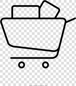 Grocery Cart Coloring Page Inspire 19 Supermarket Vector   Line Art  HD Png Download