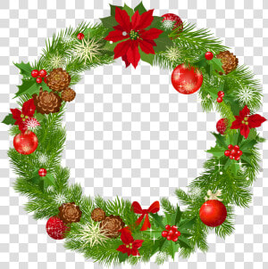 Holly Vertical Swag Wreath Clipart   Christmas Wreath Transparent Background  HD Png Download