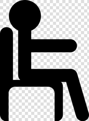 Man  Sit  Chair  Pictogram  Black  Work   Stick Figure In Chair  HD Png Download