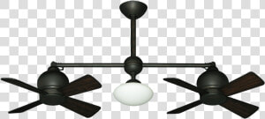 Metropolitan Contemporary Double Ceiling Fan Oil Rubbed   Ceiling Fan  HD Png Download