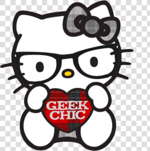 Hello Kitty Pics  Geek Chic  Nerd  Otaku  Geek   Hello Kitty Wearing Glasses  HD Png Download