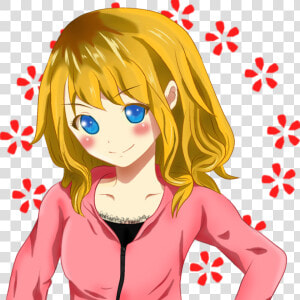 Transparent Anime Girl Hair Png   Cartoon Girl Blue Eyes Blonde Hair  Png Download