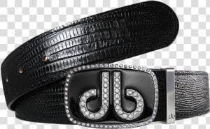 Black Lizard Texture Leather Belt With Black Diamante   Belt  HD Png Download