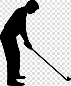 Golf Stroke Mechanics Silhouette Golfer Clip Art   Black And White Golfer  HD Png Download