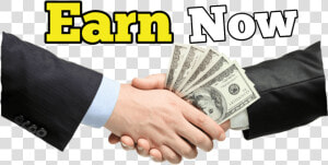 All Earning Tips   Hand Shake With Money  HD Png Download