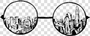 Tumblr Glasses Sticker   Glasses With View Drawing  HD Png Download