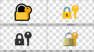 Closed Lock With Key On Various Operating Systems  HD Png Download