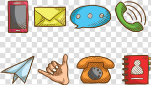 Sketchy Contact Me Icons Vector  HD Png Download