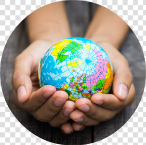 Make Friends Across The Globe   Person Holding Globe  HD Png Download