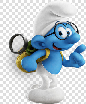 Brainy Smurf On A Hike   Smurfs The Lost Village Brainy  HD Png Download