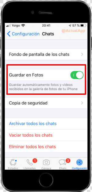 Guardar Fotos Whatsapp Automáticamente   Iphone  HD Png Download