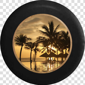 Tropical Island Beach Vacation Hut Palm Trees Rv Camper   Sunset In Phuket Thailand  HD Png Download