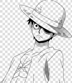 Monkey D Luffy Angery   Luffy Black And White Png  Transparent Png