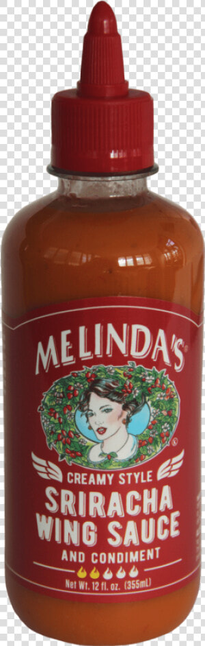 Melinda’s Creamy Style Sriracha Wing Sauce 355ml   Bottle  HD Png Download