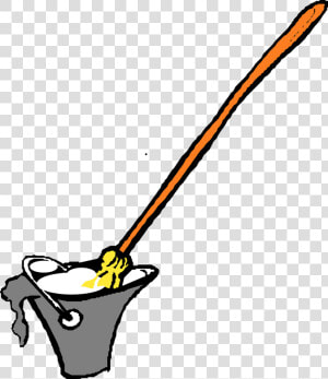 Line black And White bucket   Mop In The Bucket Clipart  HD Png Download