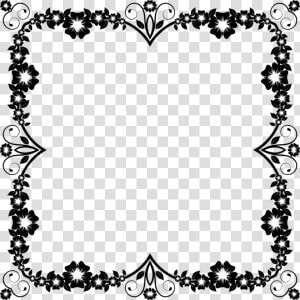 Download Flower Frame Black And White Png Clipart Borders   Black And White Flower Border Design  Transparent Png