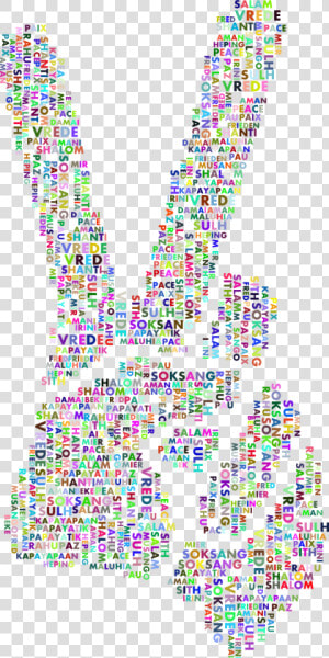 Prismatic Peace Hand Sign Smoothed Word Cloud Clip   Illustration  HD Png Download