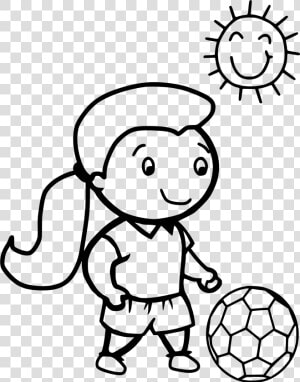 Free Download Coloring Girls Playing Soccer Clipart   Play Soccer To Color  HD Png Download