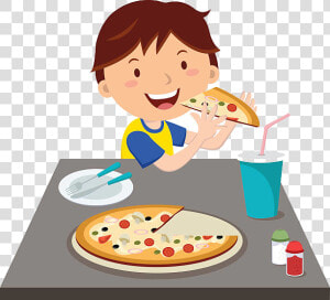 Eating Pizza Clipart Transparent Png   Eating Pizza Clip Art  Png Download