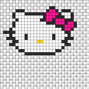 Hello Kitty Head Perler Bead Pattern   Bead Sprite   Perler Beads Hello Kitty Pattern  HD Png Download