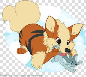 Arcanine Uses Lick On Waterlily   Growlithe X Vaporeon  HD Png Download