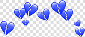 Blue Hearts Heart Crowns Crown Heartscrown Heartcrown   Broken Heart Crown Png  Transparent Png