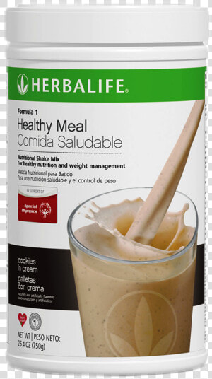 New Herbalife Formula 1 Shake Any Flavor fiber aloe tea    Cookies N Cream Shake Herbalife  HD Png Download