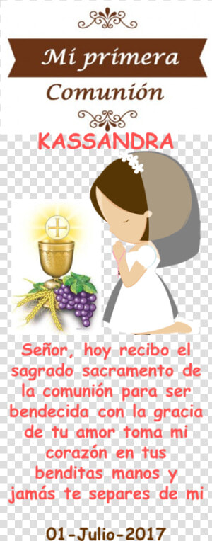 Oraciones Primera Comunion Niñas First Communion  Communion   Eucaristia  HD Png Download