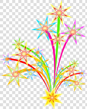 Bonfire Display Pencil And In Color   New Years Fireworks Clip Art  HD Png Download