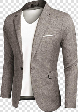 Light grey Sport Casual Jacket By Coofandy   Men  39 s Denim Sport Coat Blazer  HD Png Download